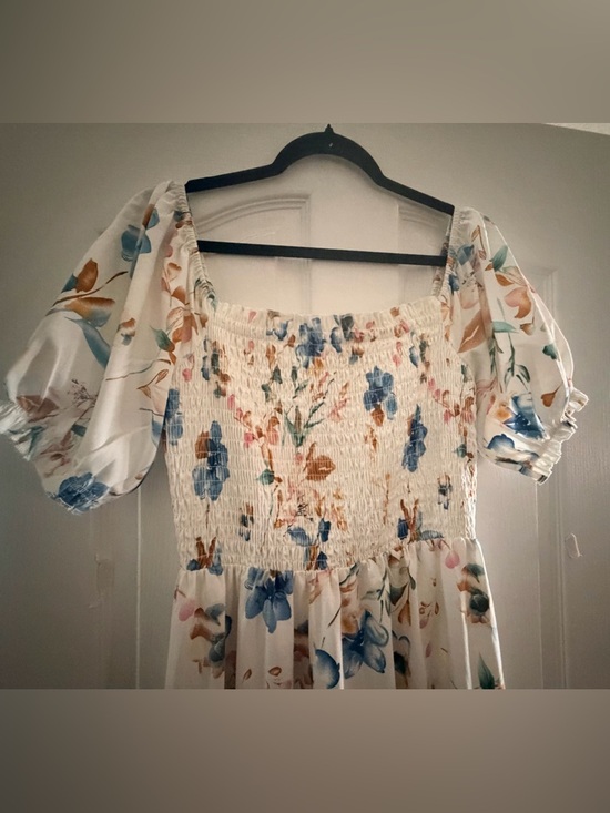 Baltic Born White Floral Smocked Square-Neck Maxi Dress - Picture 7 of 12